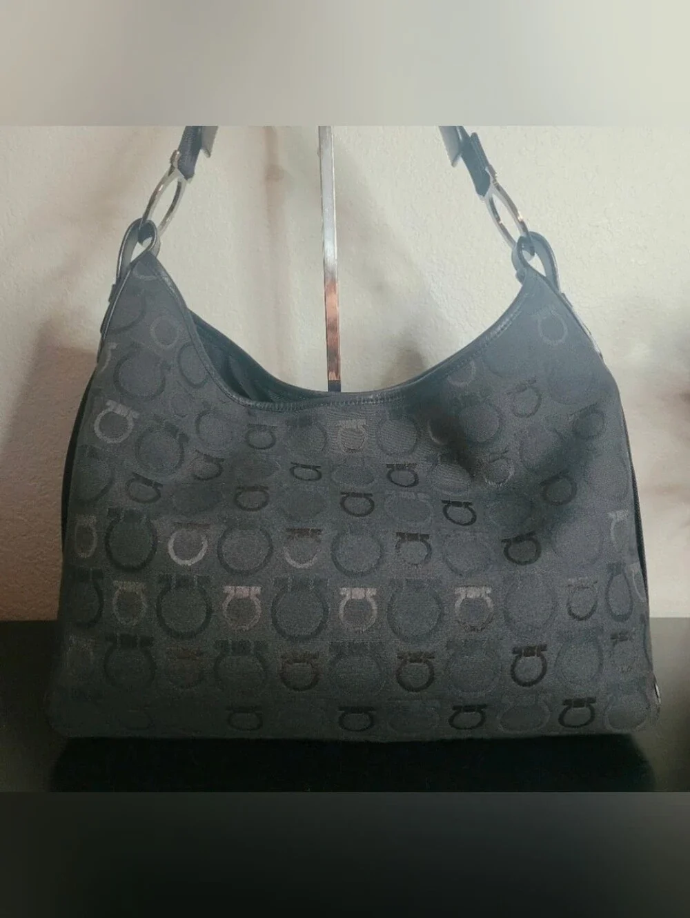 Salvatore Ferragamo Gancini Hobo Bag With COA